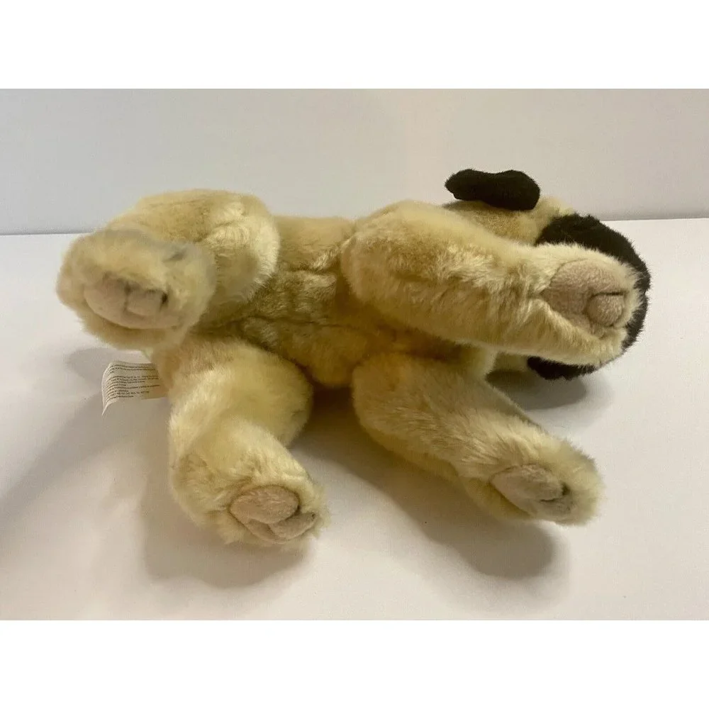 Animal Alley Realistic Tan Black Pug Dog Plush 11” Toys R Us‎ Stuffed Animal